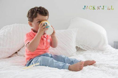 Силиконски капак за чаша Jack N'Jill, за деца, жолт