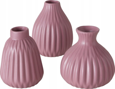 Vazo porcelani ESKO, 12 cm, me reliev, rozë e errët