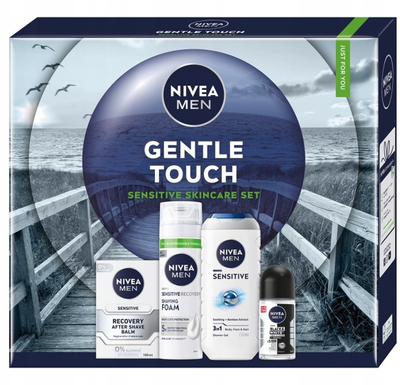 Set dhuratë Nivea Men Gentle Touch, shkumë rroje 200ml, balsam pas rrojes 100ml