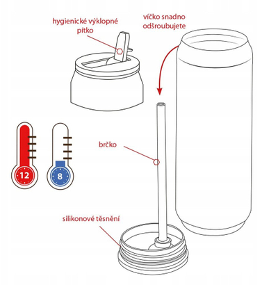 Termos Orion Travel Mug Can, 700 ml, inoks, blu