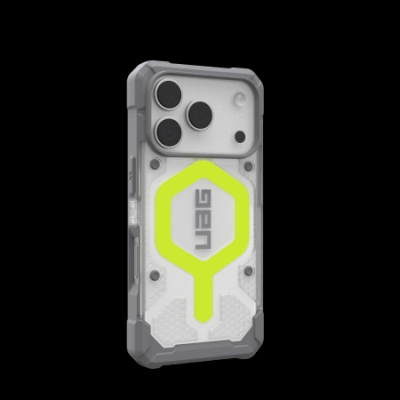 Mbrojtëse telefoni UAG Pathfinder MagSafe për iPhone 17 Pro, që s’e ha kollaj goditjen, transparente, e verdhë