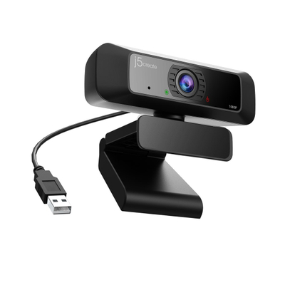 Kamer web J5create USB HD, 1080p, rrotullim 360°, e zezë