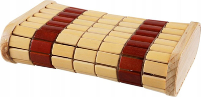 Jastëk koke për sauna 4living Bamboo, bambu i lëvizshëm, ngjyrë natyrale me të kuqe