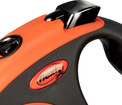Shëtitore automatike Flexi Xtreme L, shirit 5 m, për qen deri 65 kg, portokalli