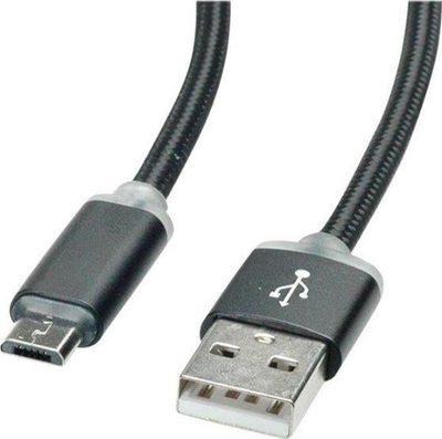 Kabllo USB Roline Micro USB, USB A në Micro USB, 1 m, e zezë