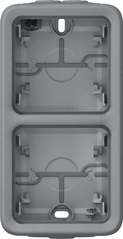 Kuti montimi Legrand Plexo Back Box, me 2 vende, IP55, gri