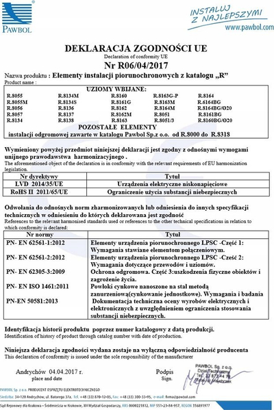 Ekstension elektrode tokëzimi Pawbol 1500 F, 1500mm, çelik i galvanizuar