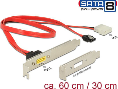 Kabllo DeLOCK SATA DOM, 60 cm, 6 Gb/s, e kuqe