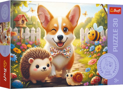 Сложувалка Trefl A Day with Corgi, 30 делови, за деца 3+