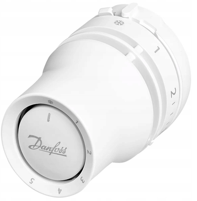 Kokë termostati Danfoss Redia M30x1.5, për radiator, mekanike, e bardhë