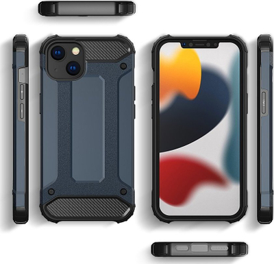 Maskë mbrojtëse Hurtel Hybrid Armor për iPhone 14 Plus, hibride, blu