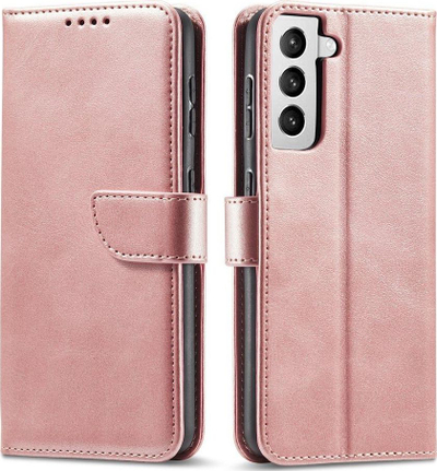 Këllëf telefoni Magnet Case Samsung Galaxy S22 Plus, tip libër, me qëndrim, rozë