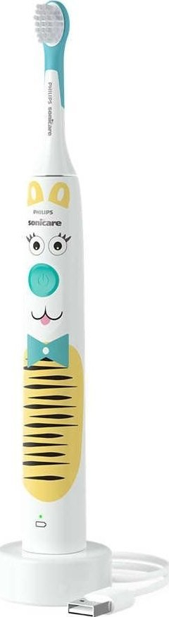Furçë elektrike dhëmbësh për kalamaj Philips Sonicare For Kids Design a Pet, sonike, 2 nivele fuqie, e bardhë