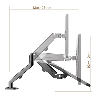 Mbajtëse tavoline për monitor Maclean MC-860N, 13"-27", deri 8 kg, e zezë