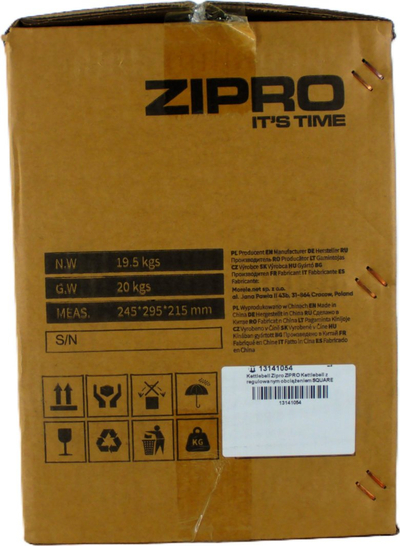 Kettlebell Zipro Square, 19kg, i zi