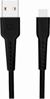 Kabllo të dhënash Swissten USB A në USB C, 1m, USB 2.0, e zezë