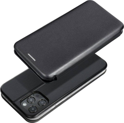 Futera telefoni Forcell Elegance Book, për Samsung Galaxy A22, me mbajtëse, e zezë