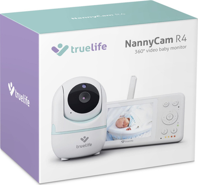 Baby monitor TrueLife NannyCam R4, video digjitale, kamera 360°, i bardhë