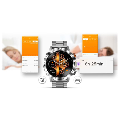 Smartwatch Mski Gravity GT20-2, ekran 1.43" AMOLED, thirrje me Bluetooth, ngjyrë argjendi