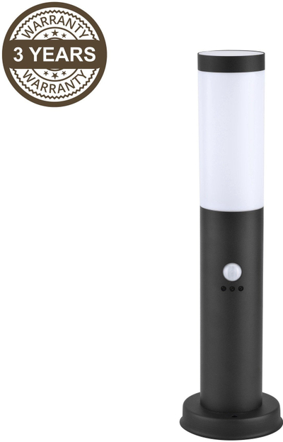 Llambë shtylle për oborr Domoletti DH3 DH7022-450, me sensor lëvizje, E27 15W, e zezë