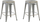 Set stolash bari CABRILLO, metal, 2 copë, argjend