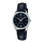 Ore dore Casio LTP-V005L-1BUDF, analoge, për femra, rrip lëkure, e zezë