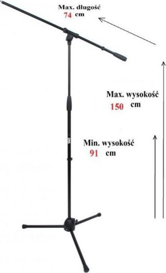Stativ mikrofoni DNA MIC1, i rregullueshëm, metalik, i zi