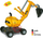 Eskavator lodër me kalërim Rolly Toys CAT, rrotullim 360°, deri 50 kg, i verdhë