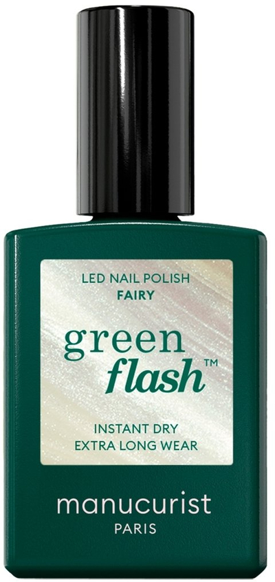 Гел-лак за нокти Manucurist Green Flash Fairy, LED, долготраен, светла бисерна нијанса