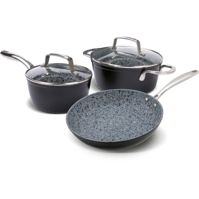 Set tenxhere Lamart LT1283, 5 pjesë, Granit, e zezë/gri