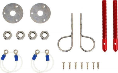Kapëse maske Fasteners Hair Pin, alumin, set me 2 copë, e kuqe