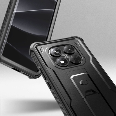 Mbulesë Tech‑Protect Kevlar Pro për Xiaomi Redmi Note 14 Pro 5G POCO X7 5G, mbrojtje 360°, unazë mbajtëse, e zezë