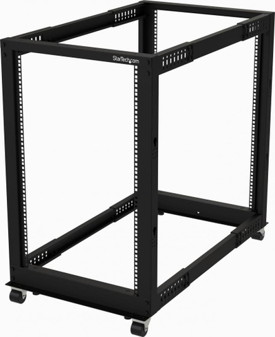 Raft serverik StarTech 4 Post 18U, 19", me rrota, çelik i zi