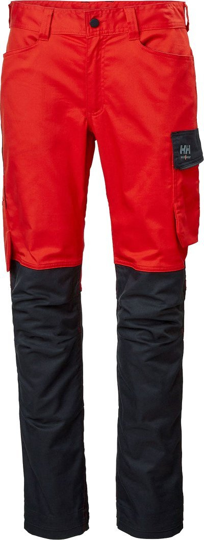 Pantallona pune Helly Hansen Manchester, me xhepa pune, përforcime te gjunjtë, ngjyrë e kuqe me t’zeza