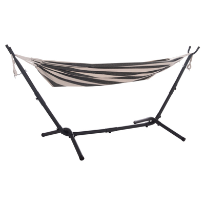 Hamak me kornizë Crave HM6304.03, 265x93x105 cm, kapacitet 120 kg, blu e errët me vija të bardha