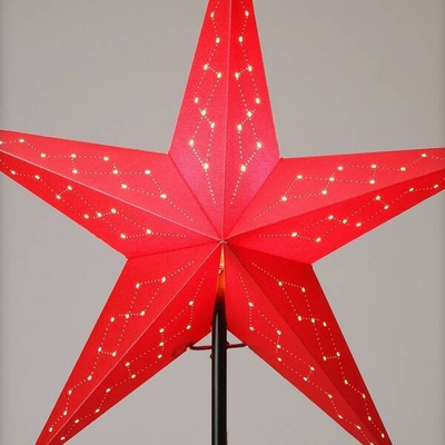 Llambë tavoline për zbukurim Star, në formë ylli, 45cm, e kuqe