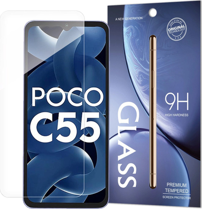 Xhami mbrojtës Standard për Xiaomi Redmi 11A Poco C55 Redmi 12C, Tempered Glass 9H, transparent