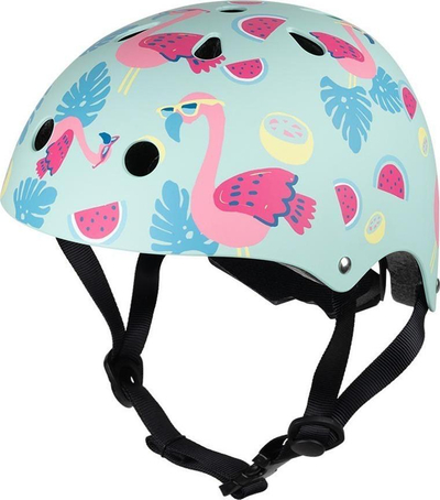 Helmetë biçiklete për kalamaj Hornit Lids Flamingo, me dritë LED, me vrima ajrimi, shumëngjyrëshe
