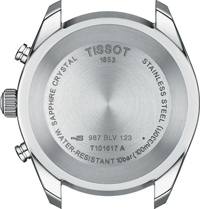 Orë për meshkuj Tissot T101.617.16.051.00, e zezë/argjendtë