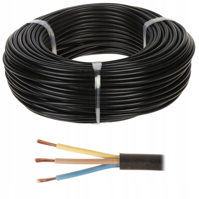 Електричен кабел OMY 3x1.5 mm², 300/300 V, бел