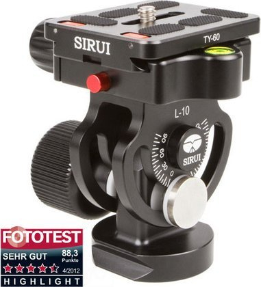 K глава за статив Sirui L-10 Tilt, метална, за фотоапарат, црна