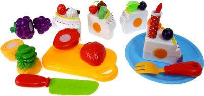 Set lodrash kuzhine Fruits Cake For Cutting Swede, fruta dhe tortë prerëse, për kalamaj, shumëngjyrësh