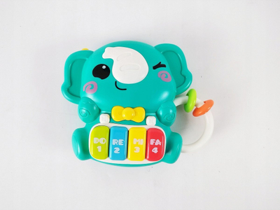 Lodër piano muzikore Smily, elefant, shumëngjyrëshe
