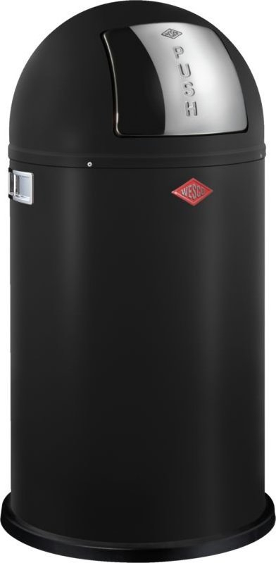 Kosh mbeturinash Wesco Pushboy 175831, 50L, kapak lëkundës, i zi mat