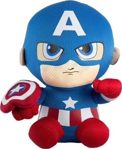 Lodër plushi TY Beanie Boos Captain America, 15 cm, shumëngjyrëshe