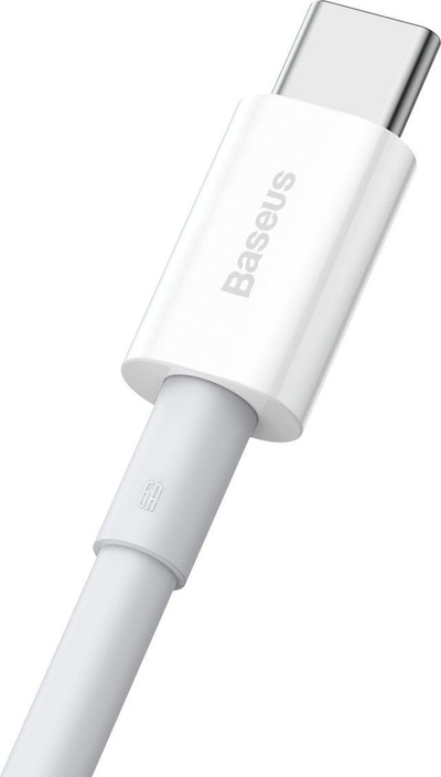Kabllo USB Baseus CATYS-02, USB-A në USB-C, 1 m, 66W, e bardhë