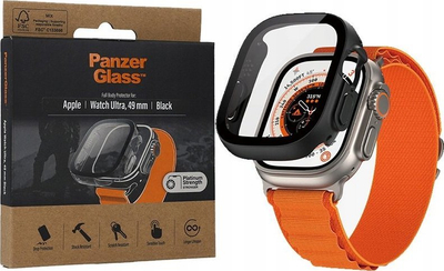 Mbrojtës ekrani PanzerGlass Frame për Apple Watch Ultra 49mm, xham i plotë, i zi