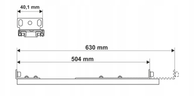 Shina rrëshqitëse RACK Lanberg ARAS800N, për kabinete 19" 800mm, set me 2 copë, me ngjyrë të zezë