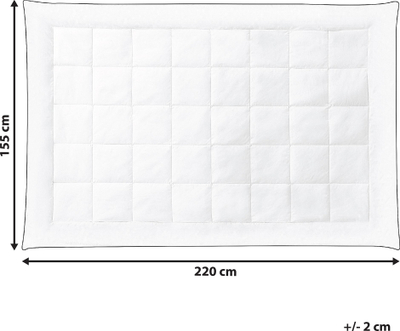 Jorgan gjumi Japara Cotton, teke 155 x 220 cm, pambuk, i bardhë