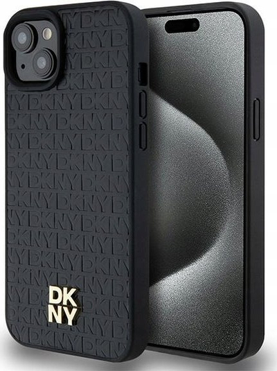 Маска за телефон DKNY DKHMP15SPSHRPSK, за iPhone 15 14 13 6.1", MagSafe, црна